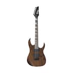 Front. Ibanez - Ibanez GRG121DX GIO Series Mahogany Body Electric Guitar (Walnut Flat) - Walnut Flat.