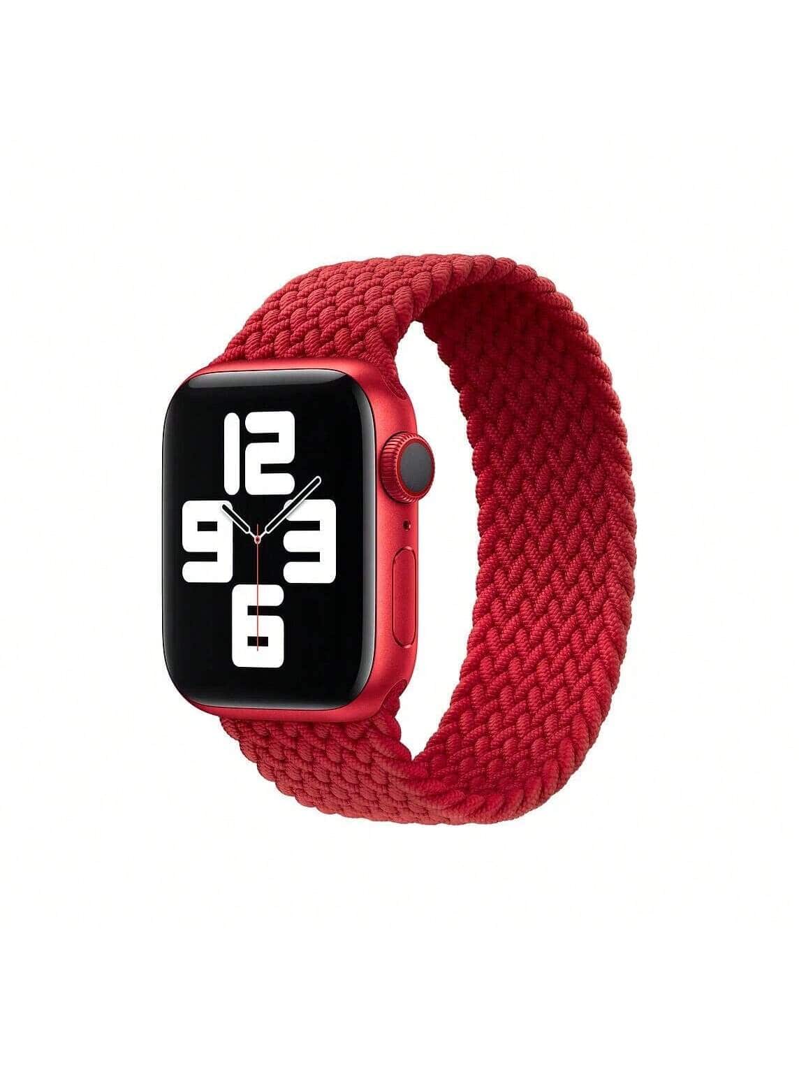 Apple - Watch Braided Solo Loop 41mm - Size 2 - Red