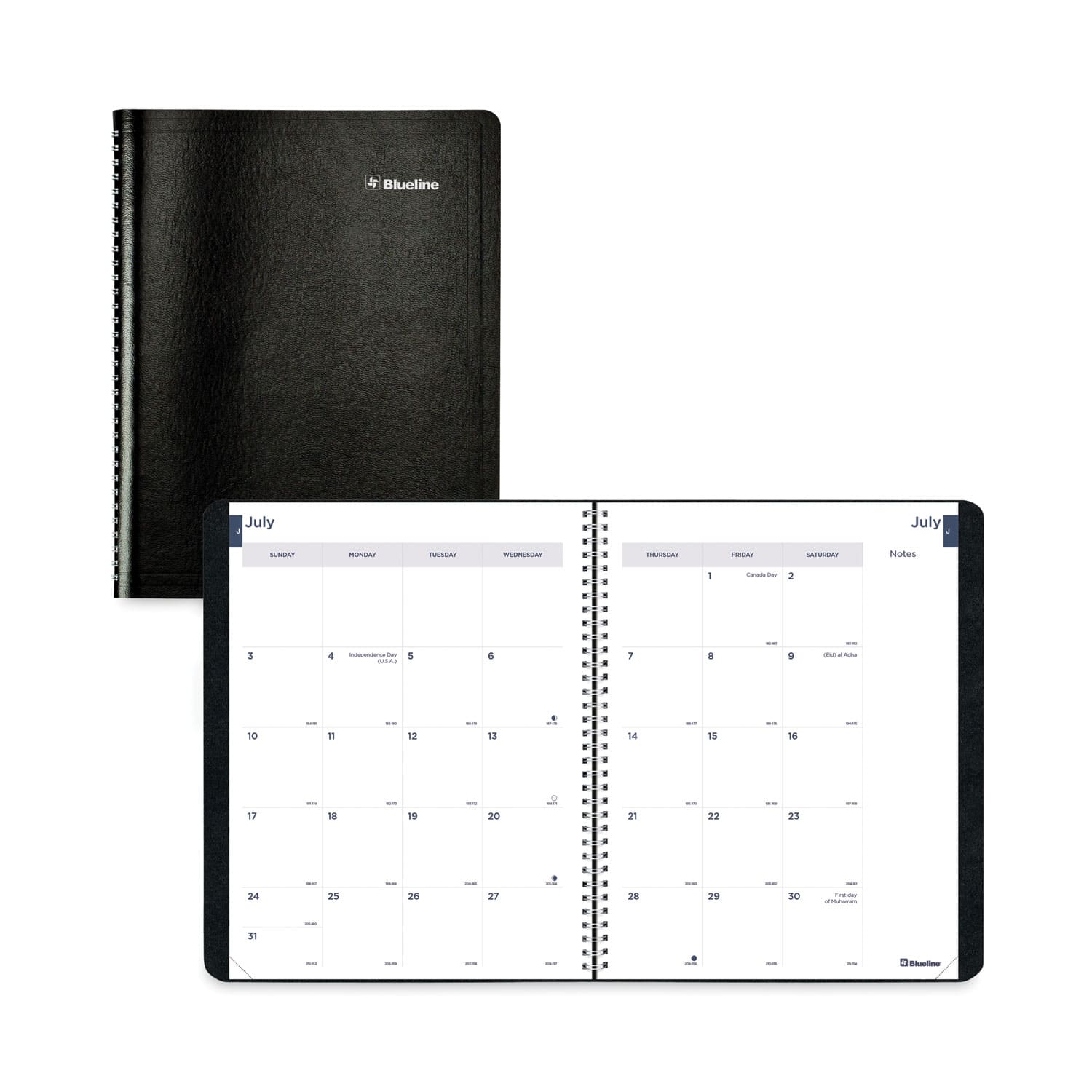 Rediform - Office Products Academic Monthly Planner 14 Month July 2025 to August 2026 Black Cover 11 x 8.5
