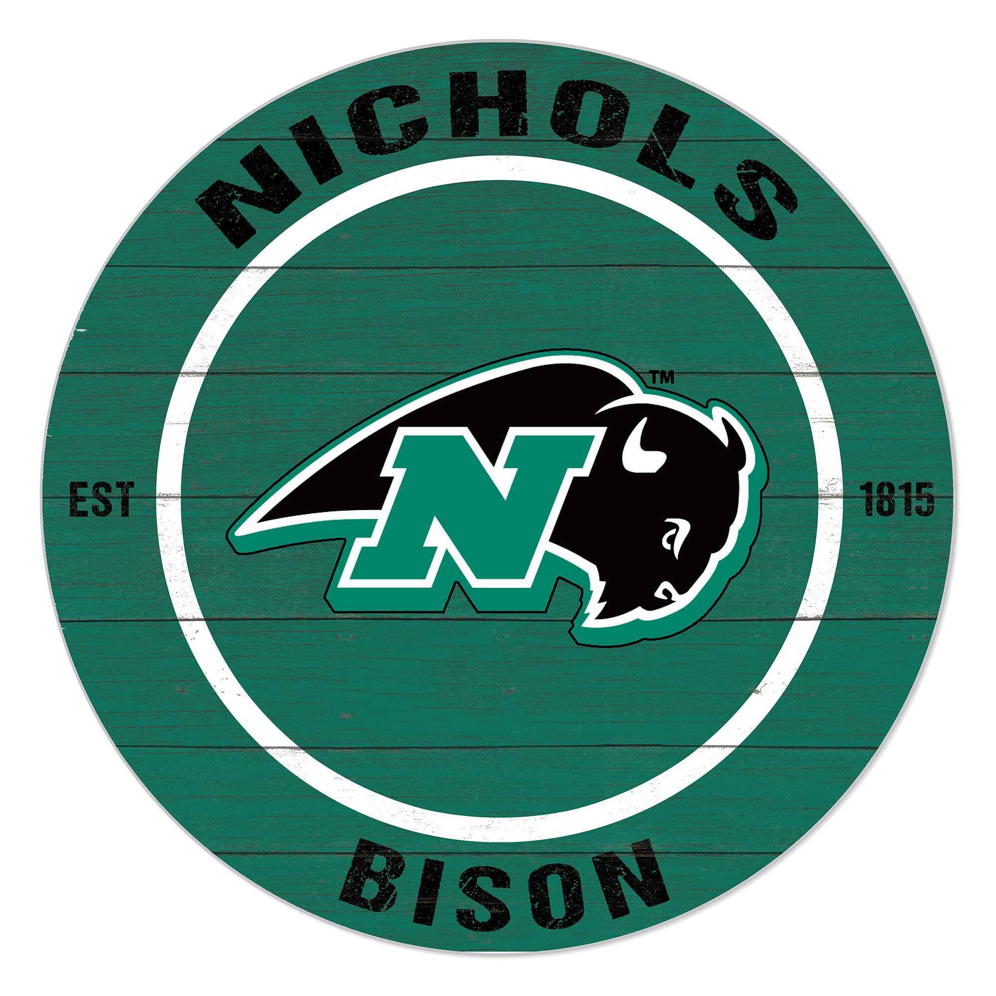 Nichols College Bison 20" Indoor/Outdoor Team Color Circle Sign