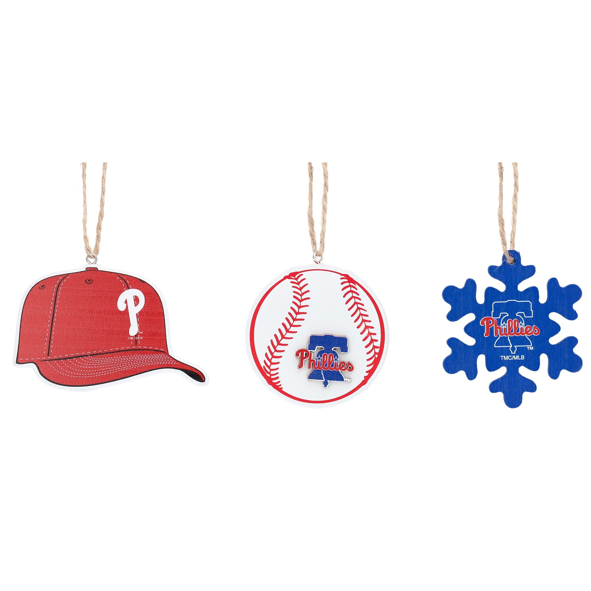 The Memory Company - Three-Pack Cap, Baseball & Snowflake Ornament Set - Multicolor