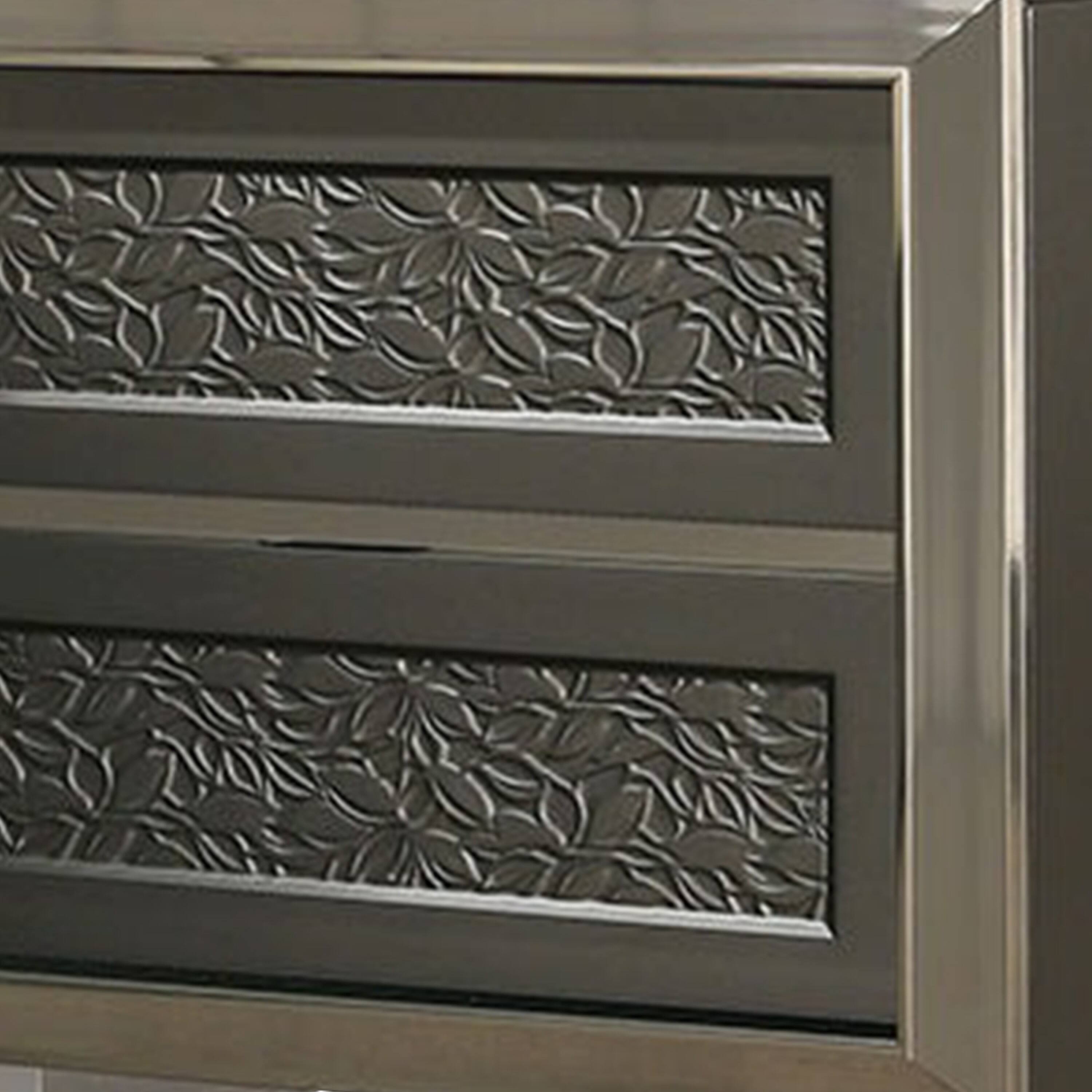 Alt View 1. Manhattan Lane - Levi Nightstand, 2 Leaf Molded Framed Drawers - Dark Gray, Taupe Gray, White.