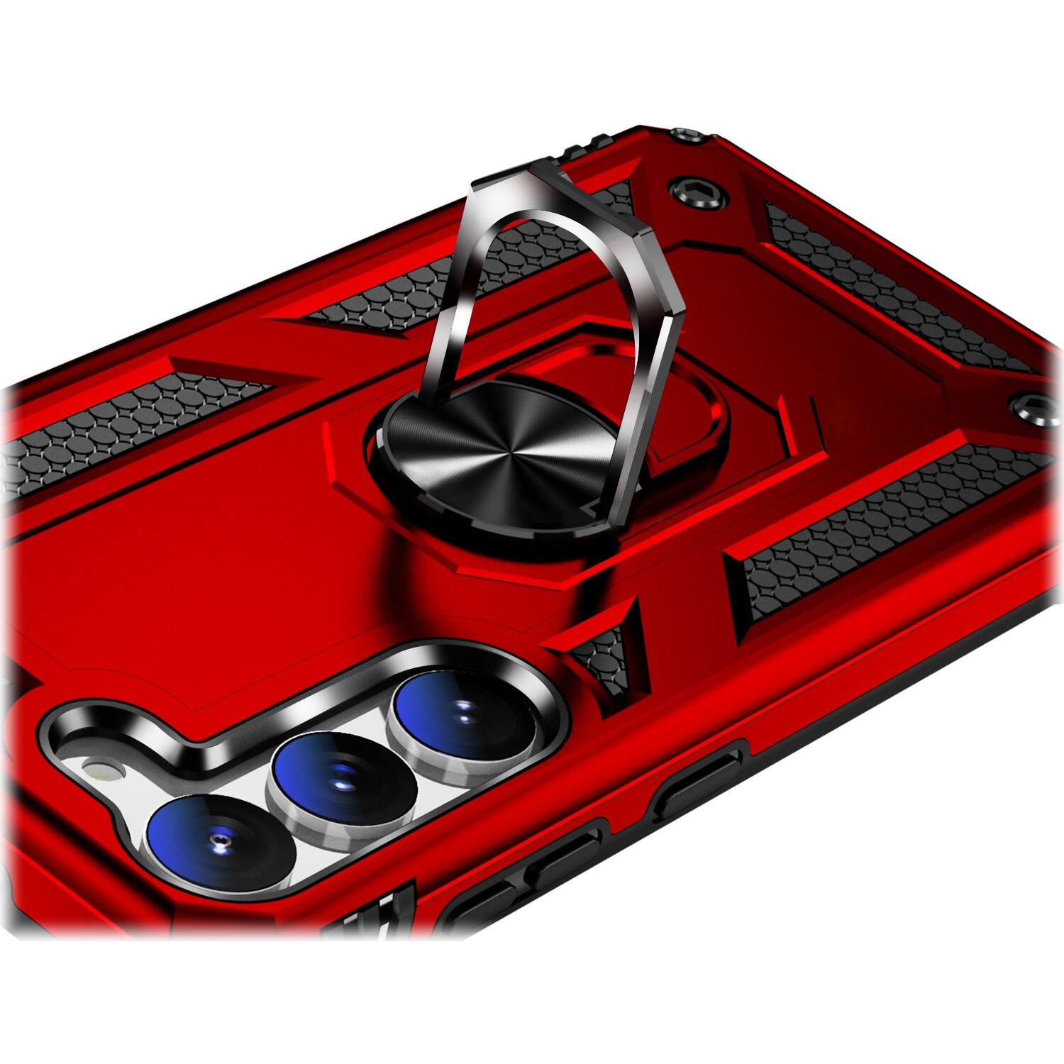 Alt View 13. SaharaCase - Military Kickstand Series with Belt Clip Case for Samsung Galaxy S23+ - Red.