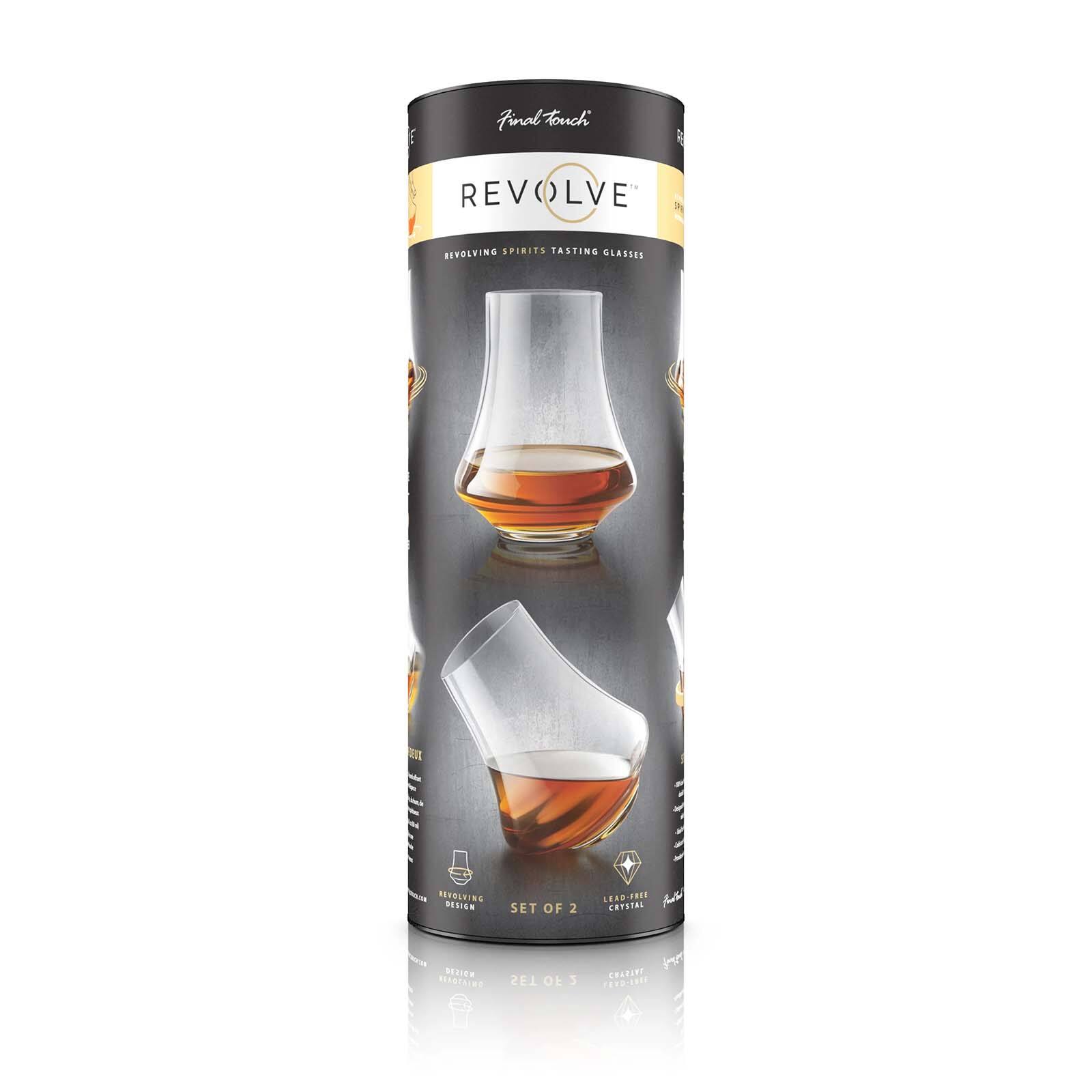 Final Touch  
REVOLVE  
REVOLVING SPIRITS TASTING GLASSES  
REVOLVING DESIGN  
SET OF 2  
LEAD-FREE CRYSTAL  
SERVON VEROTAINO  
SET RO  
CRYSTAL FEXD-2016