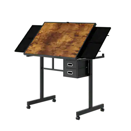 Front. GOODSILO - Professional 1000-Piece Jigsaw Puzzle Table with Storage Drawers and Mobile Base for Adult Hobbyists - Black.