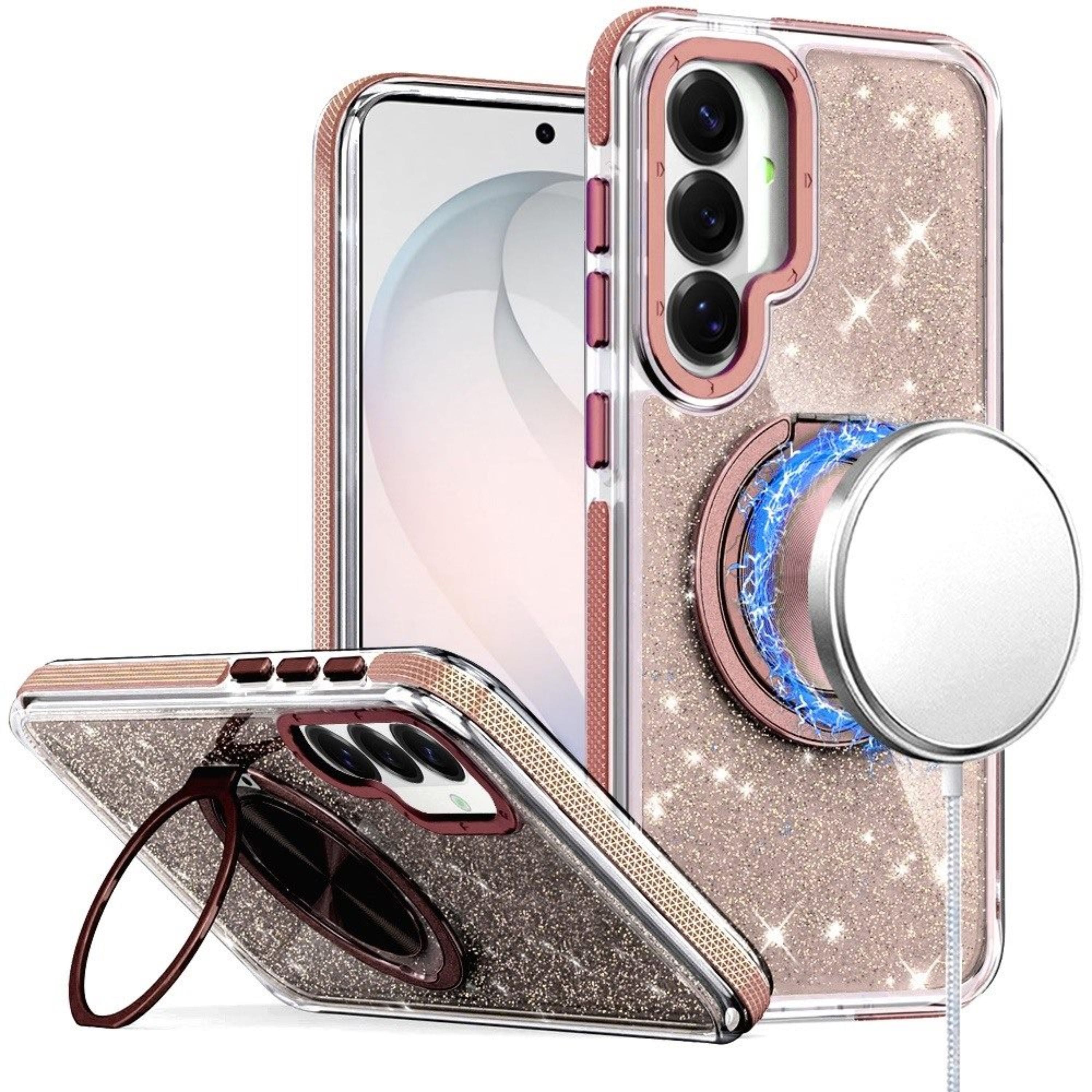 Kitcheniva - Magnetic Circle With Stand Full Glitter Plus Tempered Glass For Samsung S26 FE - Gold price history on PriceWatchPro