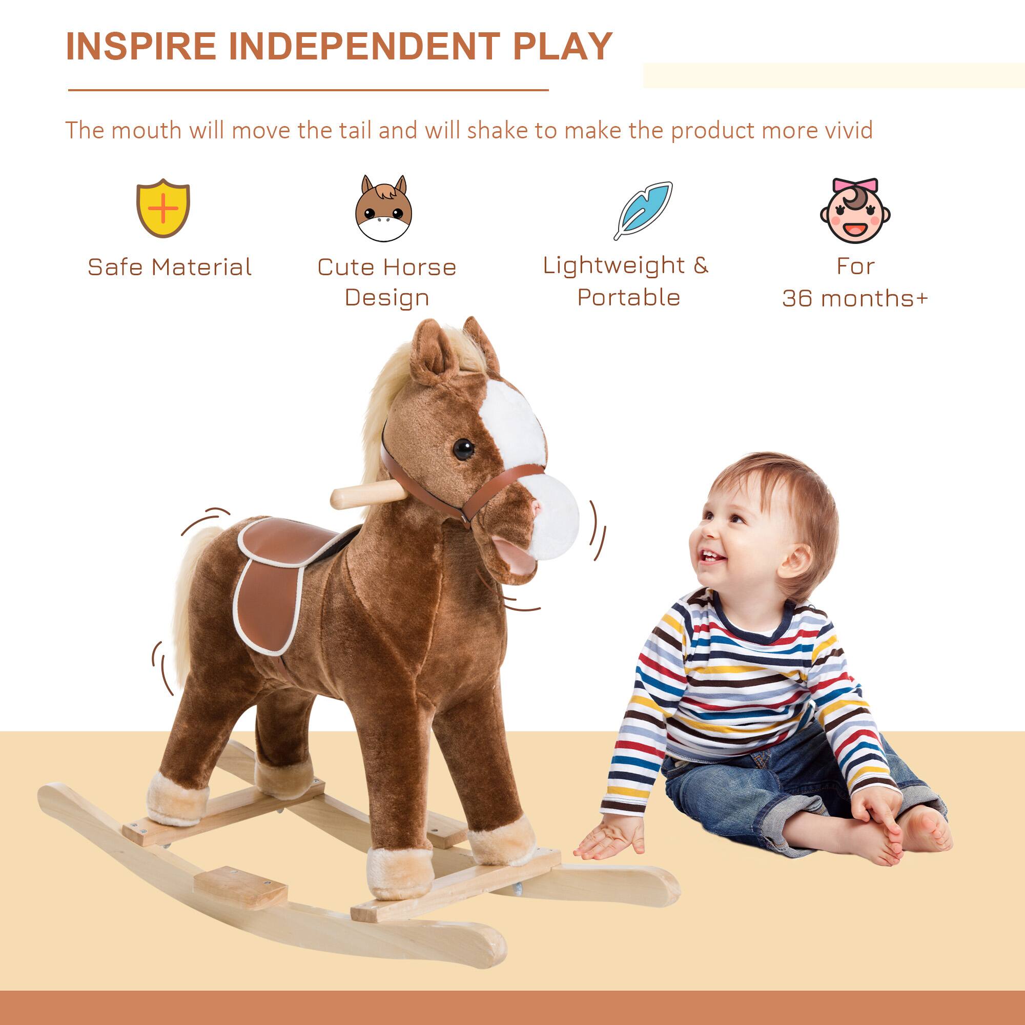 INSPIRE INDEPENDENT PLAY

The mouth will move the tail and will shake to make the product more vivid

- Safe Material
- Cute Horse Design
- Lightweight & Portable
- For 36 months+