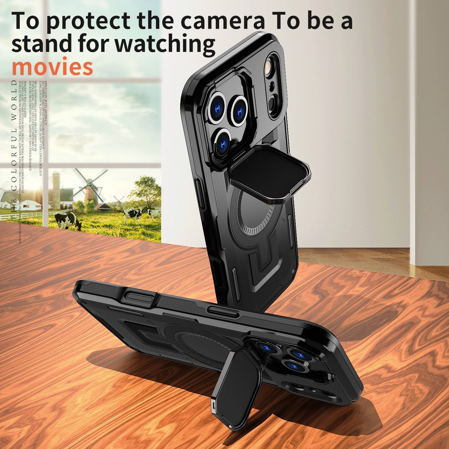 To protect the camera To be a stand for watching movies