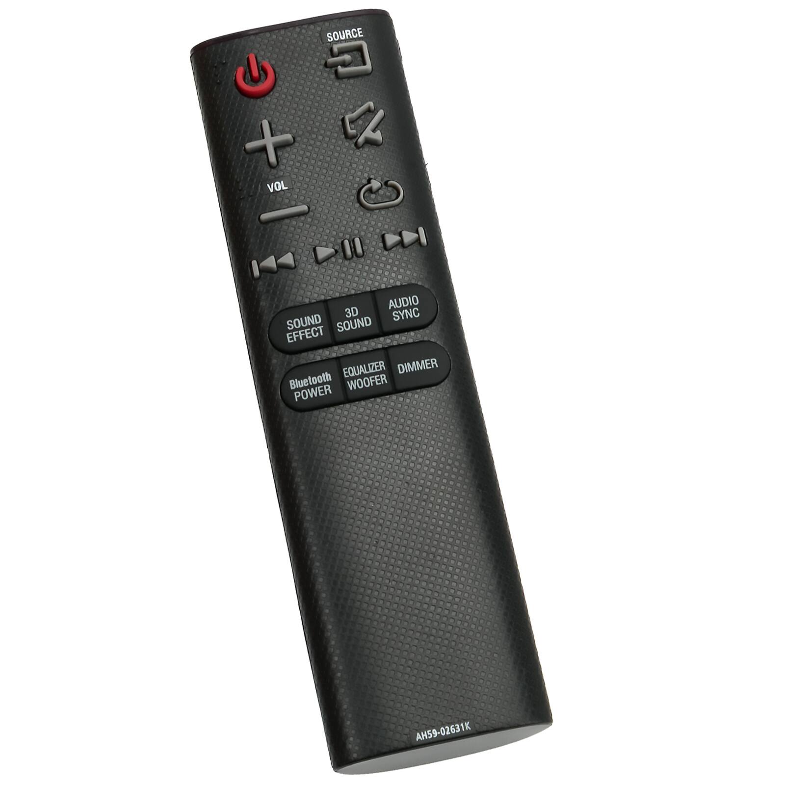 SOURCE  
VOL  
AUDIO  
3D  
SYNC  
SOUND  
SOUND EFFECT  
EQUALIZER  
DIMMER  
Bluetooth  
WOOFER  
POWER  
AH59-02631K