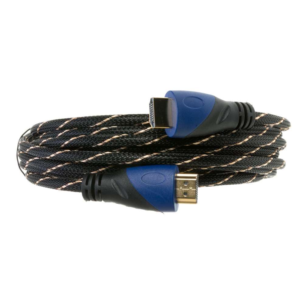 Alt View 4. Cables Direct Online - 30FT HDMI 2.0 Cable 4K 60Hz HDR High-Speed 18Gbps Ethernet ARC Gold-Plated UHD Premium Mesh Jacket for TV Gaming Laptop - Black/Gold Striped.