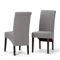 Simpli Home - Avalon Polyester & Wood Dining Chairs (Set of 2) - Dove Gray - Front_Zoom