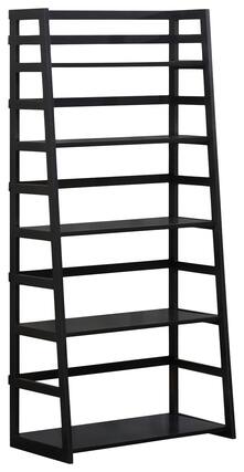 Angle. Simpli Home - Acadian 5-Shelf Ladder Bookcase - Black.