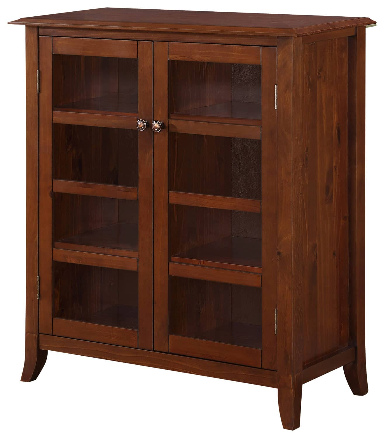 Best Buy: Simpli Home Devon Storage Cabinet Medium Mahogany Brown ...