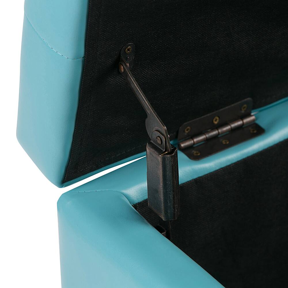 Alt View 12. Simpli Home - Cosmopolitan Rectangular Wood / Faux Leather Ottoman With Inner Storage - Soft Blue.