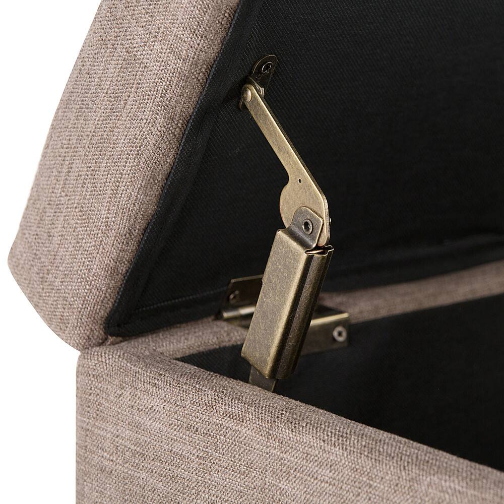Alt View 13. Simpli Home - Avalon Rectangular Polyester Ottoman With Inner Storage - Fawn Brown.