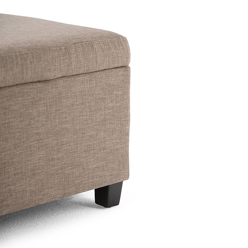 Alt View 14. Simpli Home - Avalon Rectangular Polyester Ottoman With Inner Storage - Fawn Brown.