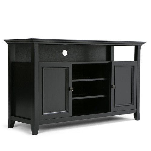Simpli Home - Amherst TV Cabinet for Most TVs Up to 60 - Rich Black was $494.99 now $394.99 (20.0% off)