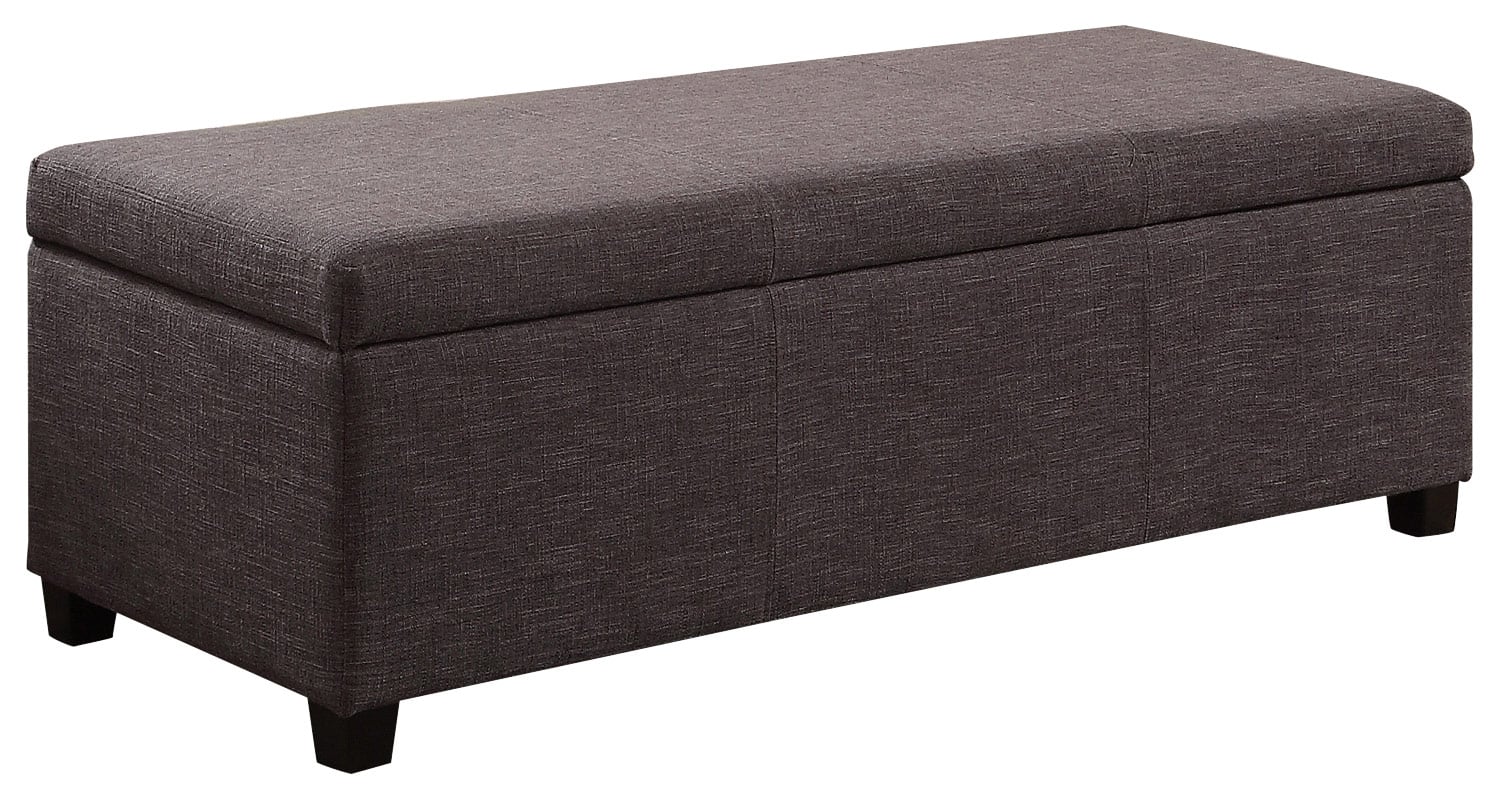 Simpli Home - Avalon Storage Ottoman - Slate Gray - Larger Front