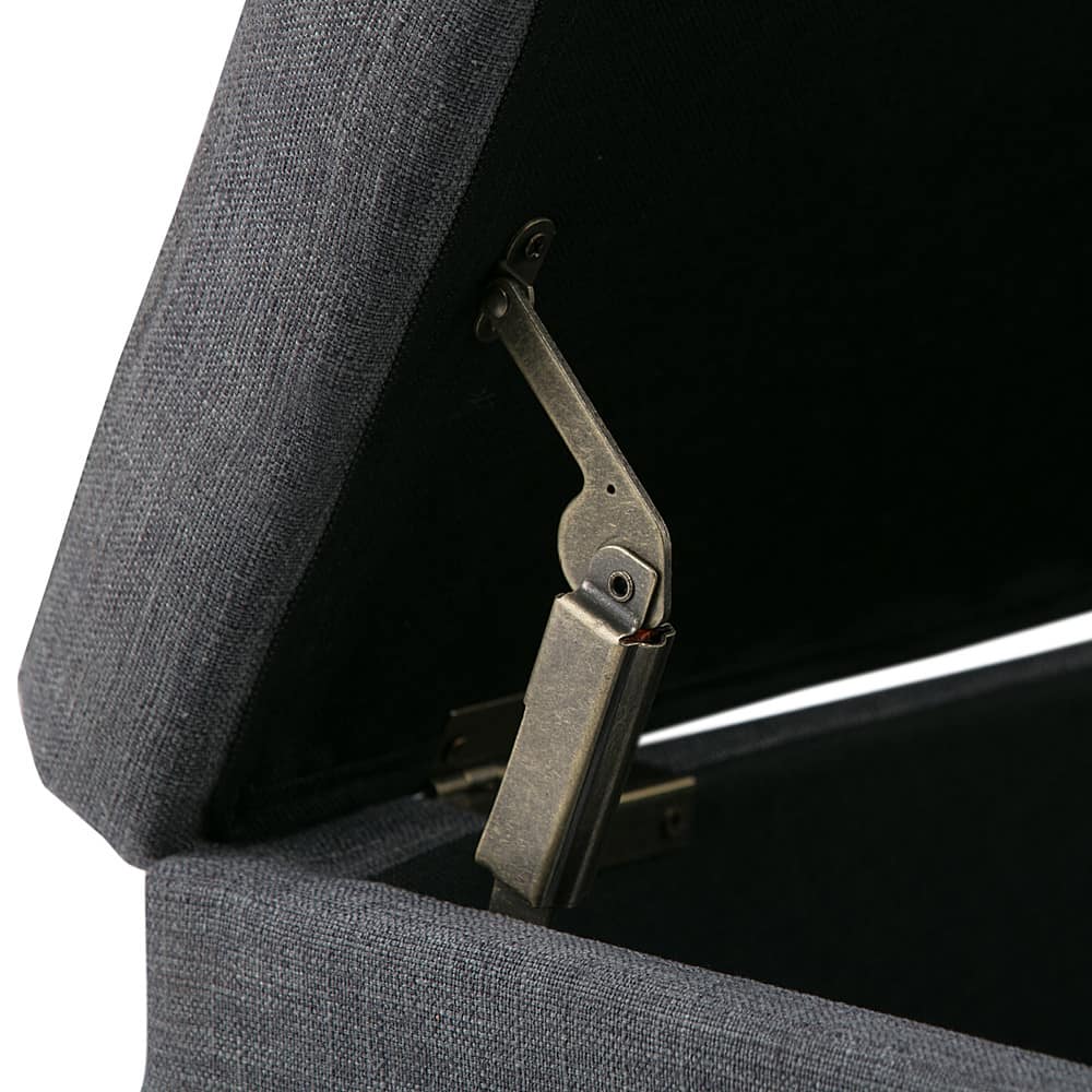 Alt View 12. Simpli Home - Avalon Rectangular Polyester Ottoman With Inner Storage - Slate Gray.