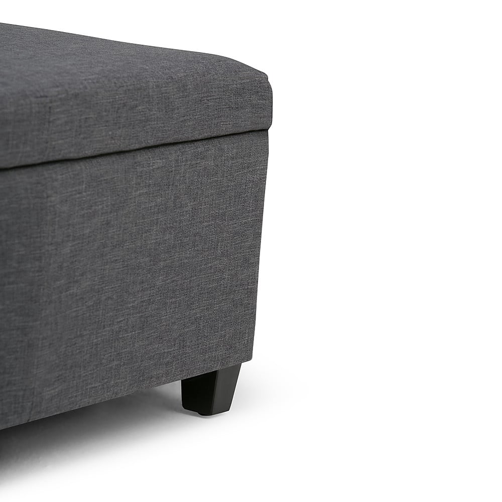 Alt View 14. Simpli Home - Avalon Rectangular Polyester Ottoman With Inner Storage - Slate Gray.