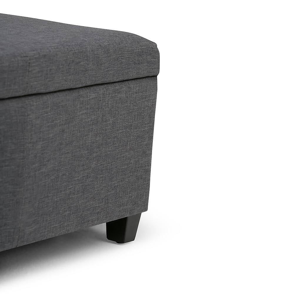 Alt View 14. Simpli Home - Avalon Rectangular Polyester Ottoman With Inner Storage - Slate Gray.