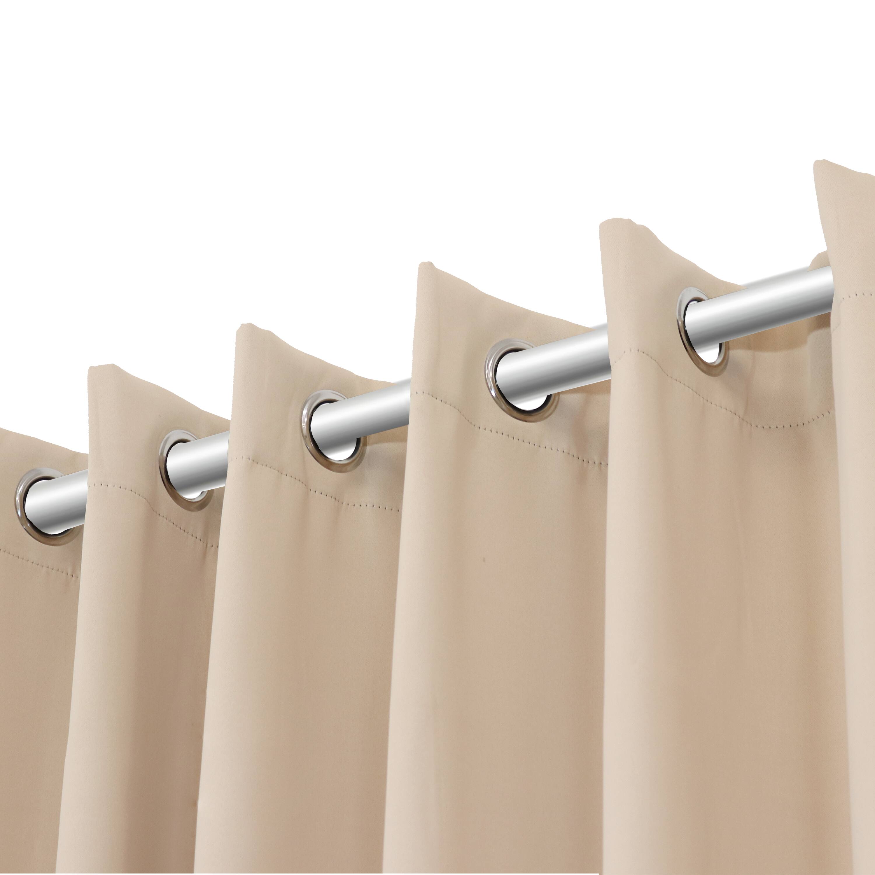 Alt View 9. Sunnydaze - Modern Outdoor Curtain Panel - 52 in x 96 in - Set of 2 - Beige.