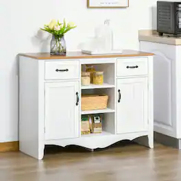 Kadyn - 42-Inch Sideboard Buffet with Multiple Drawers & Adjustable Shelves - White