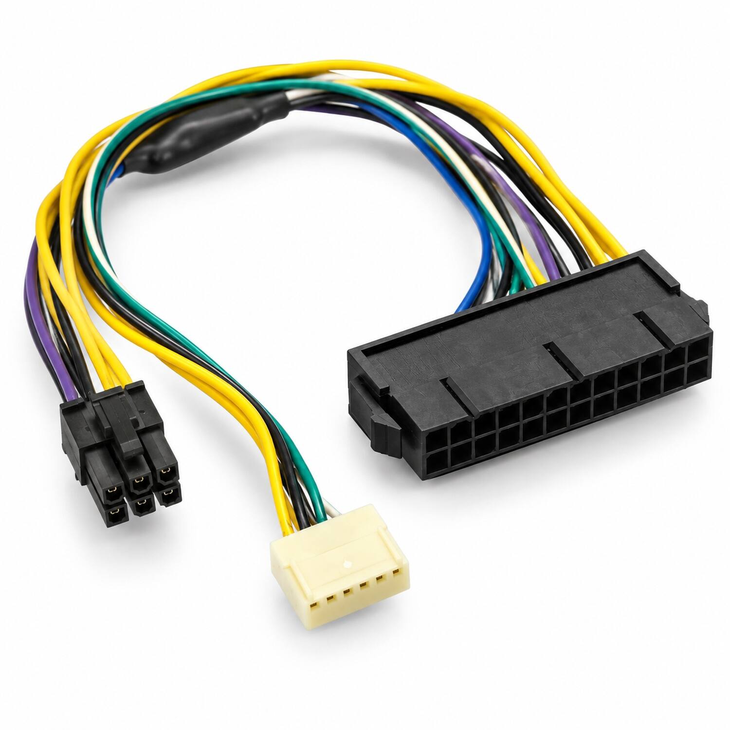 Angle. Sanoxy - 11.8in 24-Pin to 6-Pin ATX Power Supply Adapter Cable for Small Form Factor Desktops - Black.