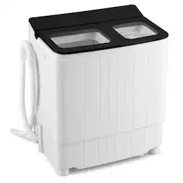 18 lbs Mini Laundry Machine with 11 LBS Washer&7 LBS Spinner Combo, Twin Tub Washer