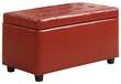 Simpli Home - Cosmopolitan Storage Ottoman - Red - Larger Front
