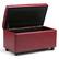 Left. Simpli Home - Cosmopolitan Rectangular Wood / Faux Leather Ottoman With Inner Storage - Red.