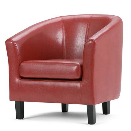 Front. Simpli Home - Austin Armchair - Red.