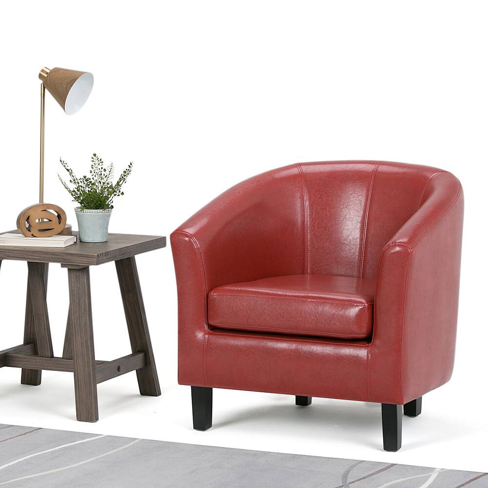 Left. Simpli Home - Austin Armchair - Red.