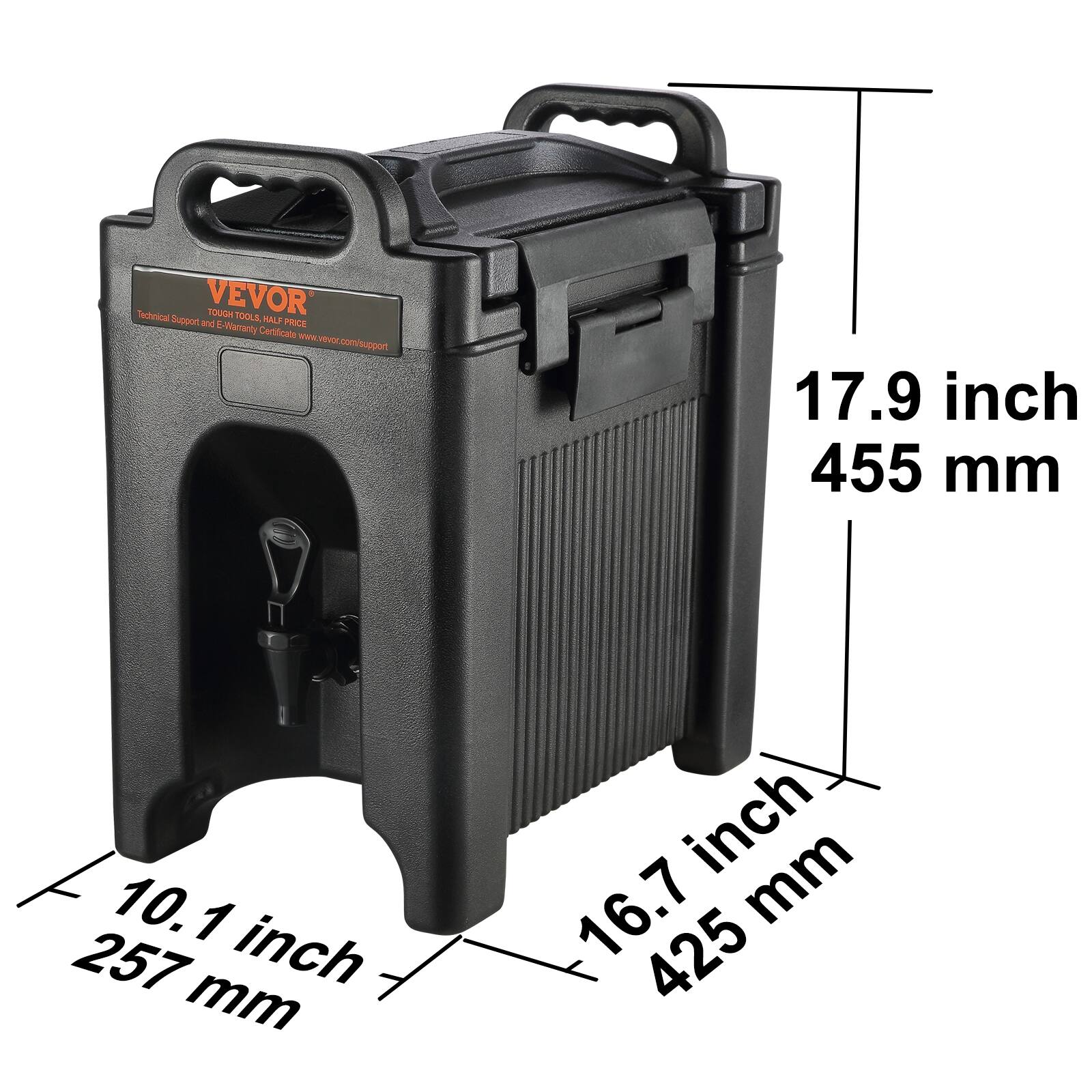 Technical Support and E-Warranty Certificate: www.vevor.com/support

VEVOR  
TOUGH TOOLS, HALF PRICE

17.9 inch 455 mm  
10.1 inch 257 mm  
16.7 inch 425 mm