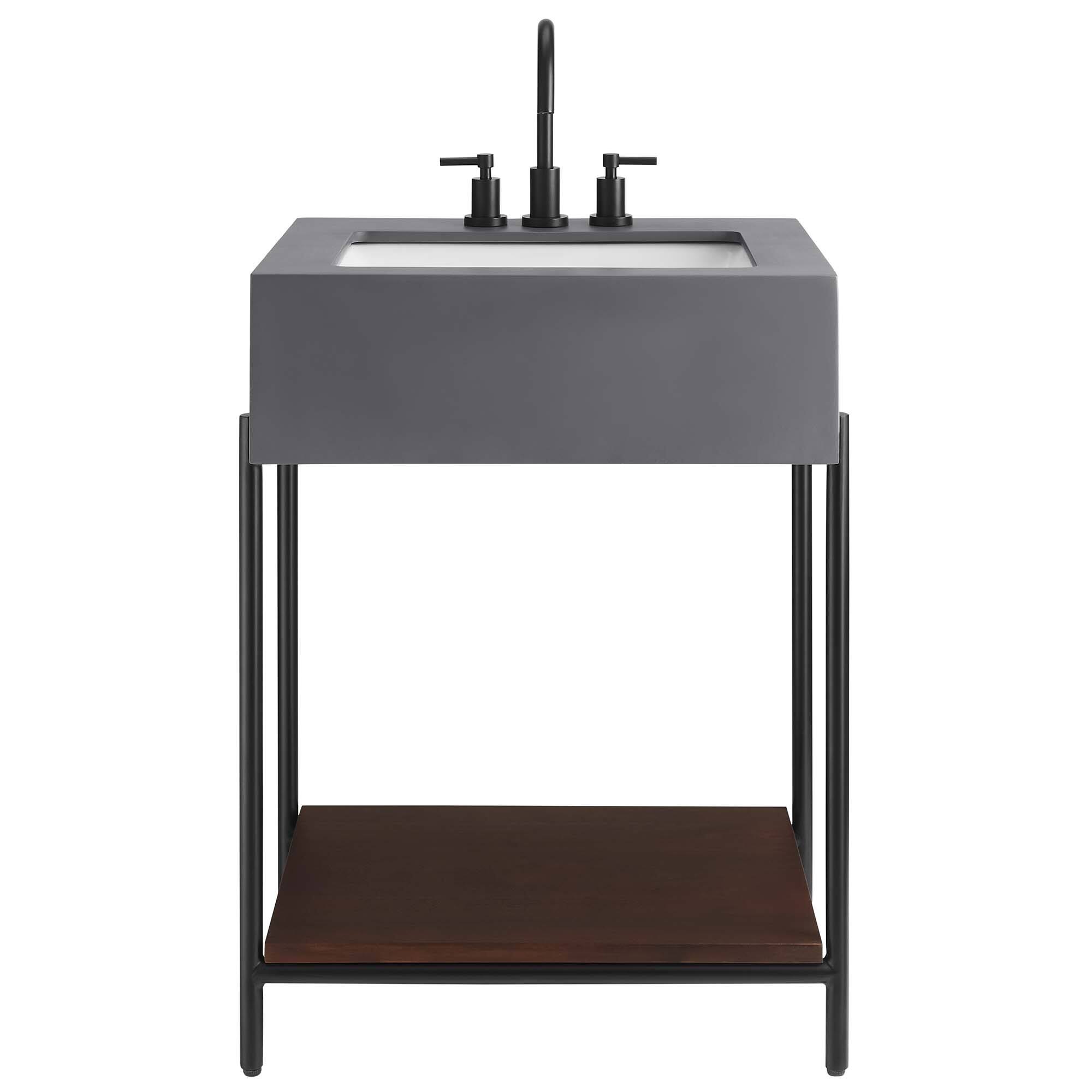 Alt View 7. Modway - Etch 24" Bathroom Vanity with Sink by Modway - Black White.