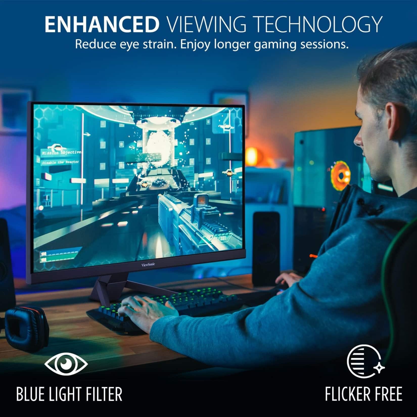 Alt View 17. ViewSonic - VX2267-MHD 22" LCD FHD FreeSync Gaming Monitor (HDMI, VGA and DisplayPort) - Black.