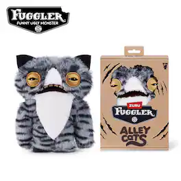 Zuru Fuggler Alley Cats Wide Eyed Cat Grey 9 Inch Plush Toy - Gray