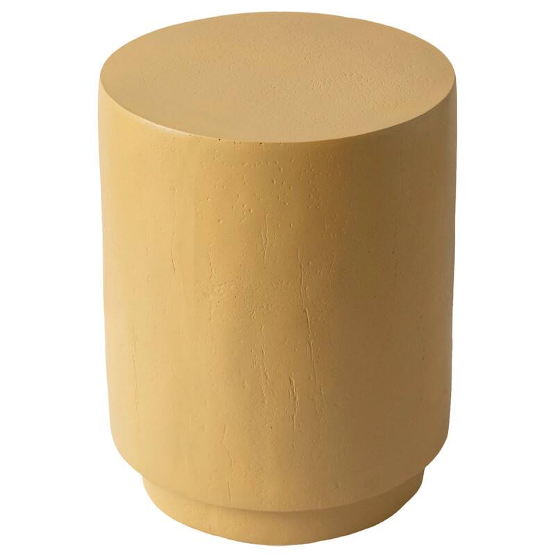 Alt View 4. LeisureMod - Ramble Cylindrical Side Table, Weather Resistant Fiberstone Modern Accent Table - Indoor/Outdoor - Beige.