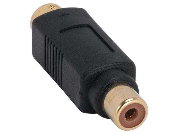 Angle. Cable Leader - S-Video Male to RCA Female Adapter, Gold-Plated, Fully Molded - Black.