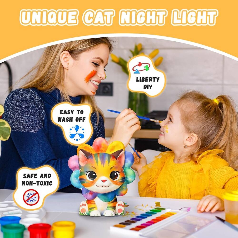 UNIQUE CAT NIGHT LIGHT

LIBERTY DIY

EASY TO WASH OFF

SAFE AND NON-TOXIC