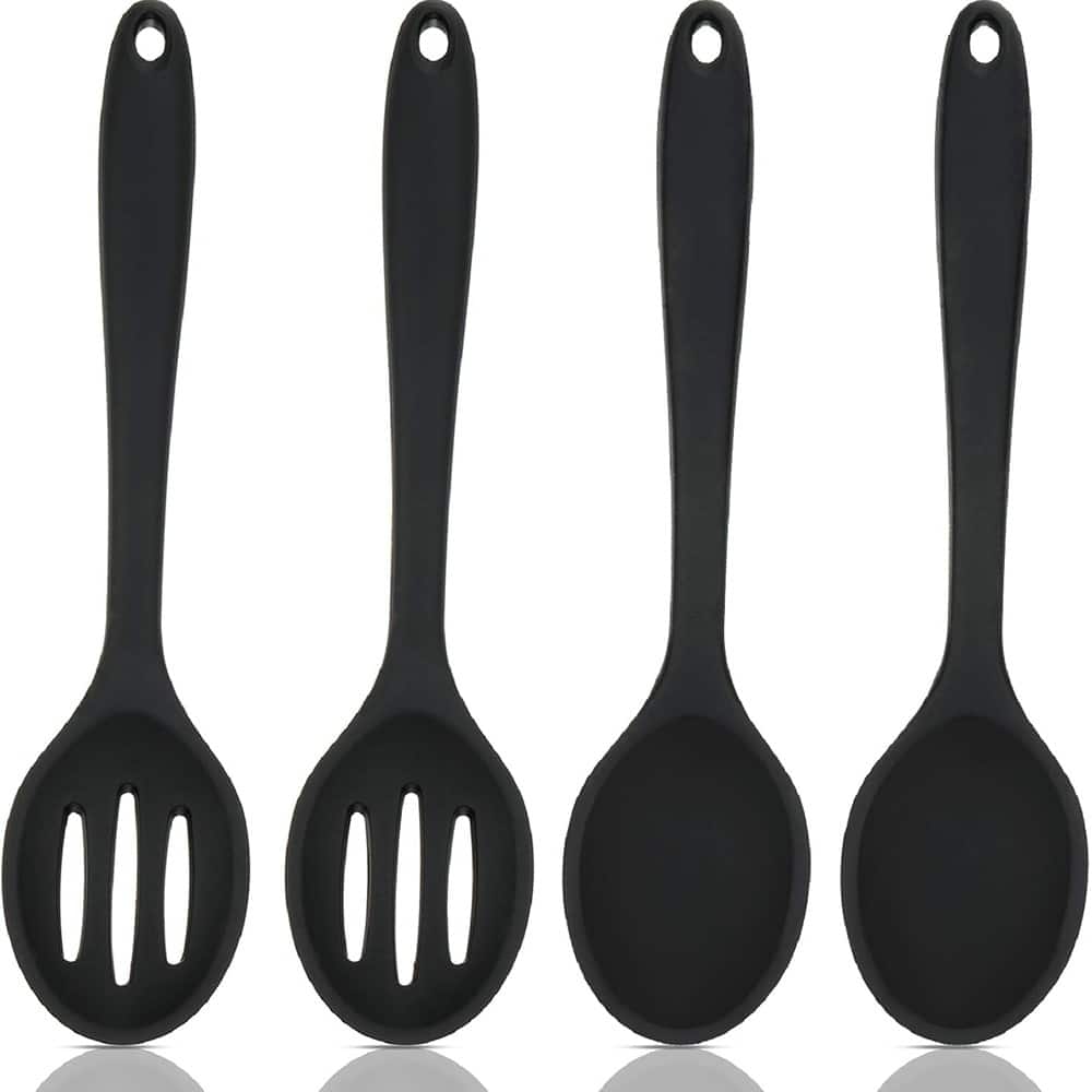 RTMB - Four pieces of a set of silicone cooking utensils, measuring 10.6 inches - Black