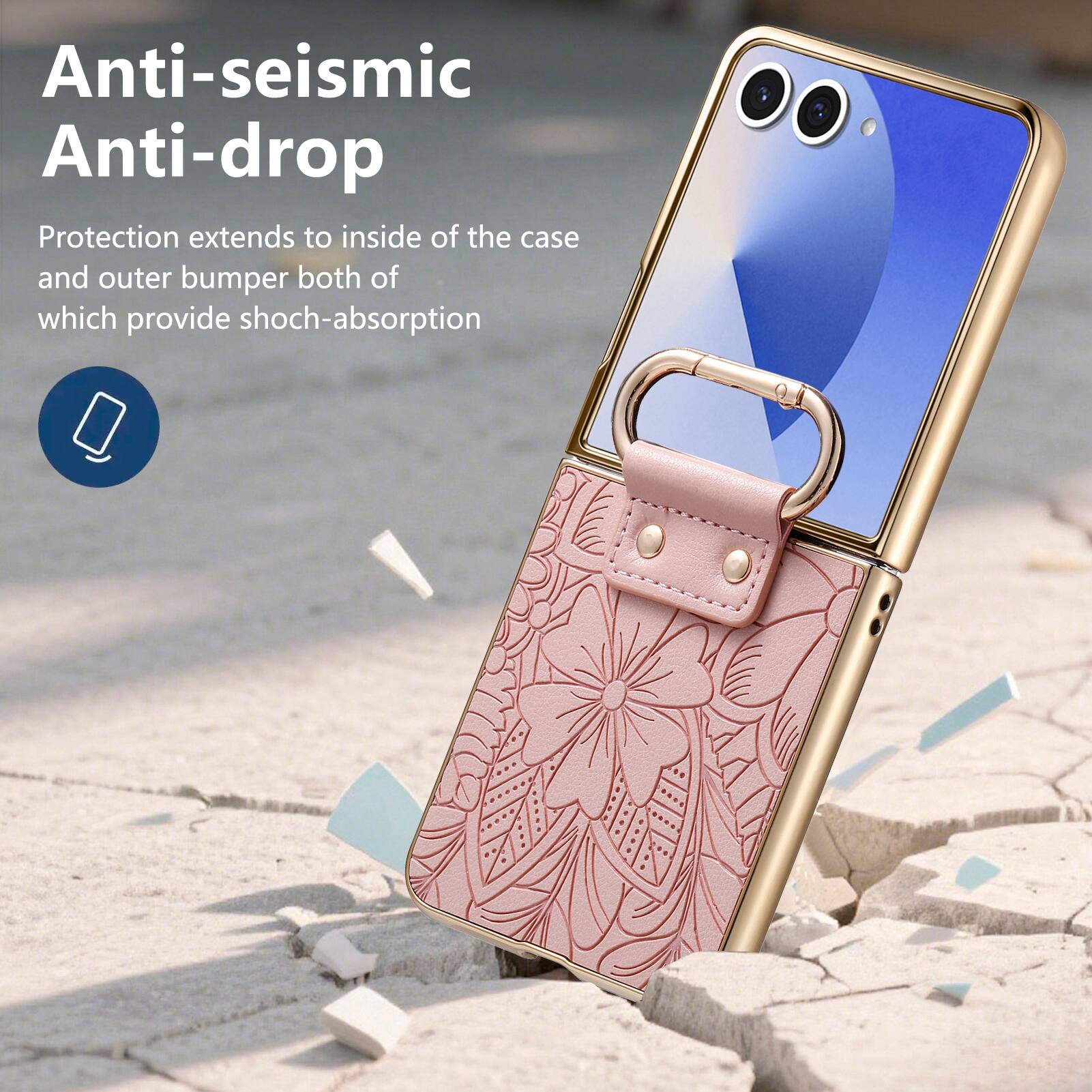 Anti-seismic Anti-drop Protection extends to inside of the case and outer bumper both of which provide shock-absorption
