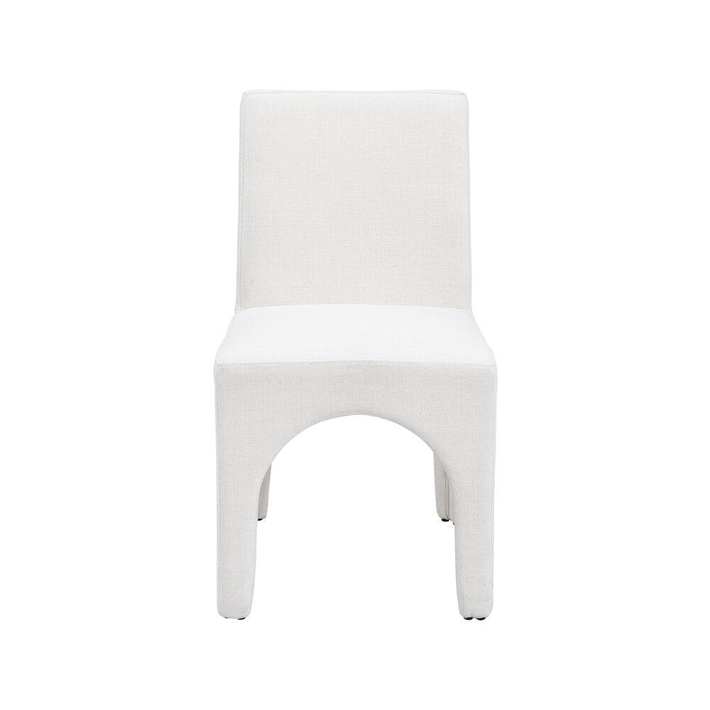 Alt View 2. Meridian Furniture - Gramercy Cream Linen Textured Fabric Dining Chair, Set of 2 - Beige.