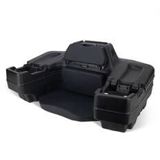 Front. Black Boar - Black Boar ATV Rear Storage Box & Lounger, Seat with Increased Durability, 66014 - Black.