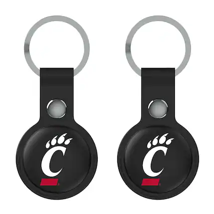 Front. Keyscaper - Black Cincinnati Bearcats Two-Pack AirTag Holders - No Size - Black.