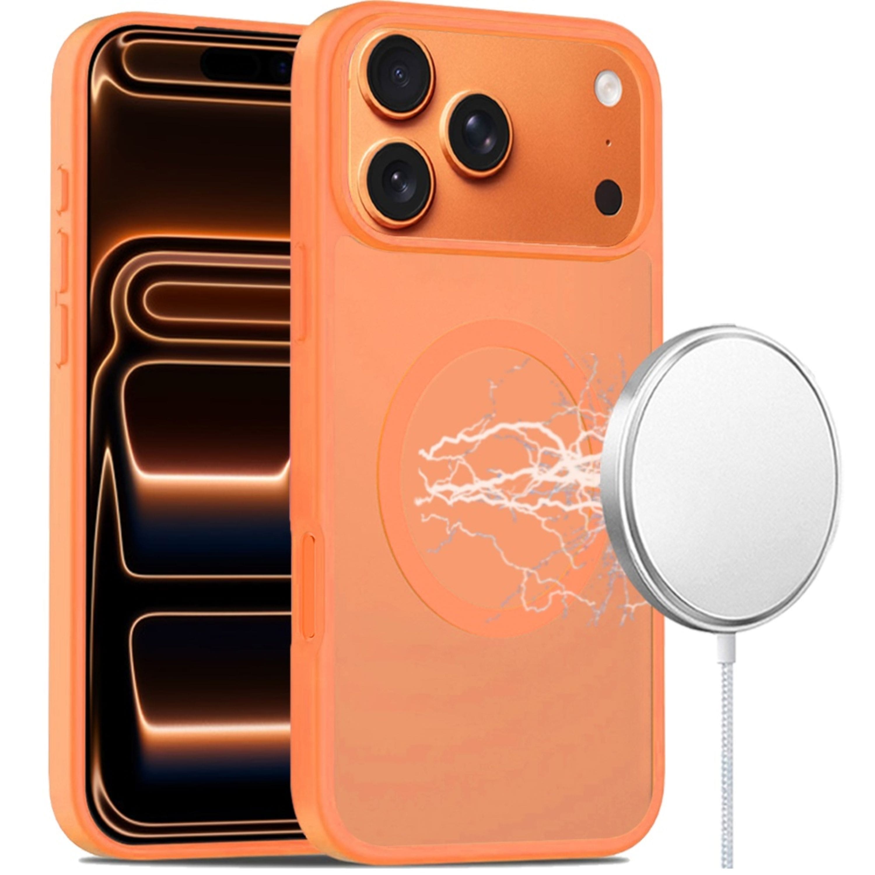 Kitcheniva - Premium Soft Touch Magnetic Ring Case With Tempered Glass For iPhone 17 Pro - Cosmic Orange price history on PriceWatchPro