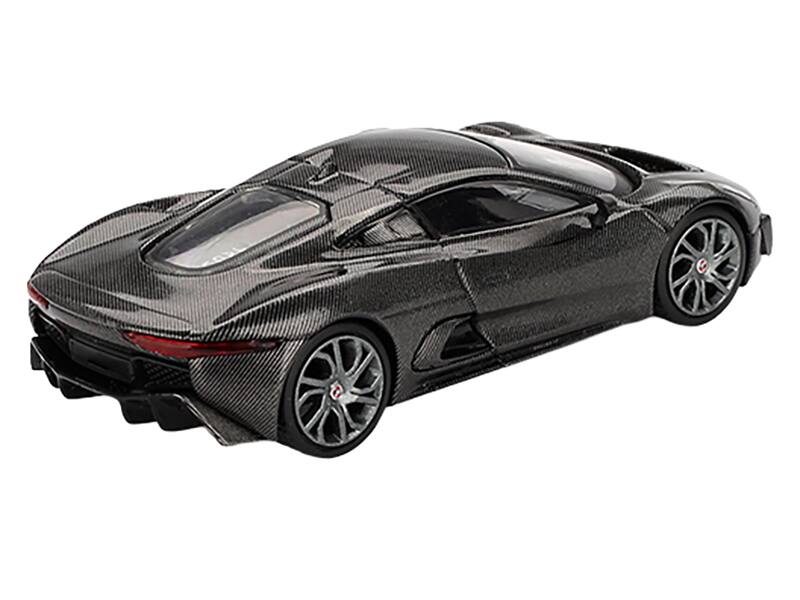 Left. Mini GT - Jaguar C-X75 "Test Car" Black Carbon Limited Edition 1/64 Diecast Model Car by Mini GT - Black.