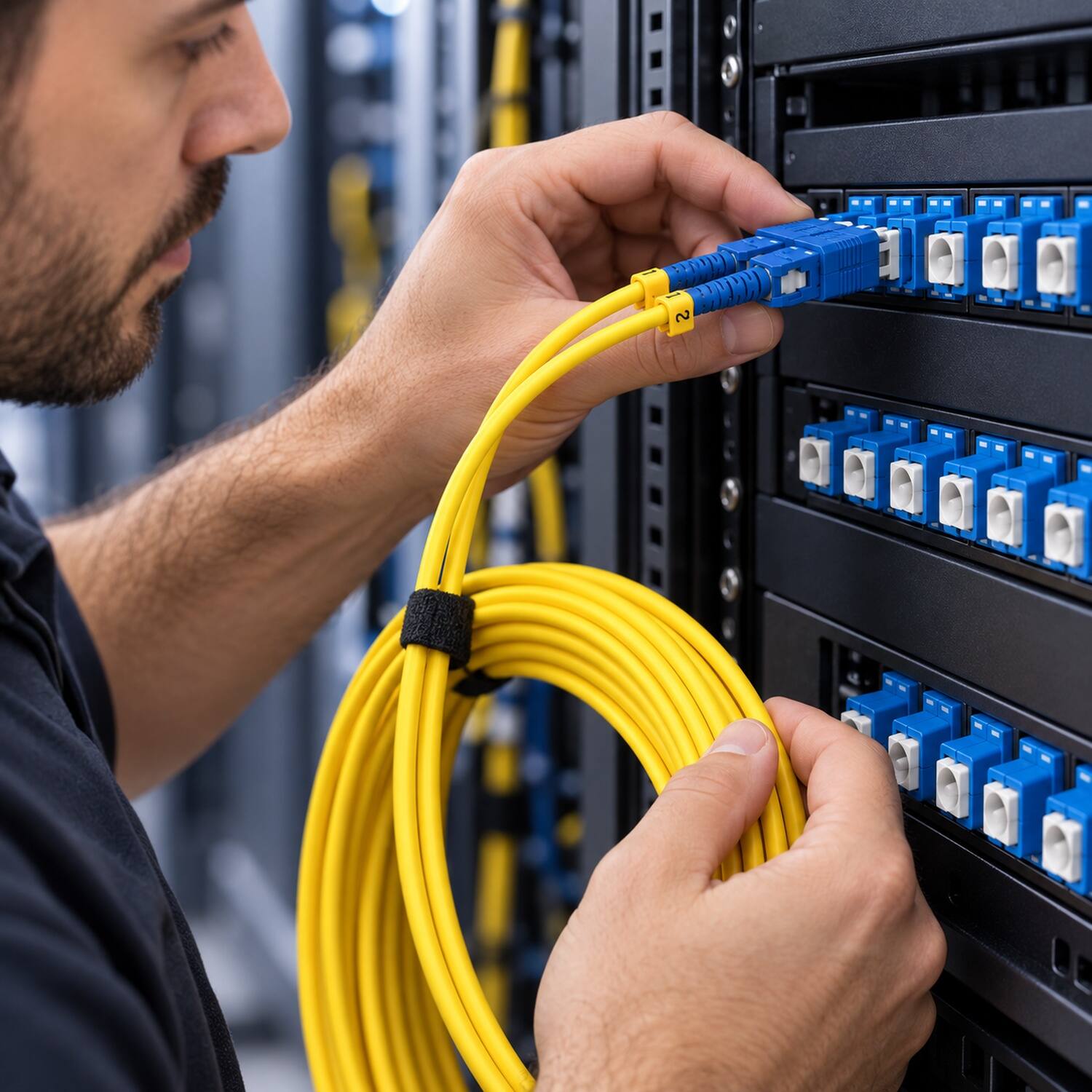 Back. Sanoxy - 10m SC/SC Duplex 9/125 Single Mode Fiber Optic Cable - Multi.