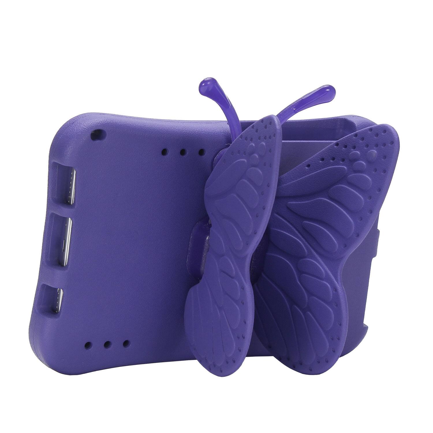 The image shows a purple phone case with a butterfly design.