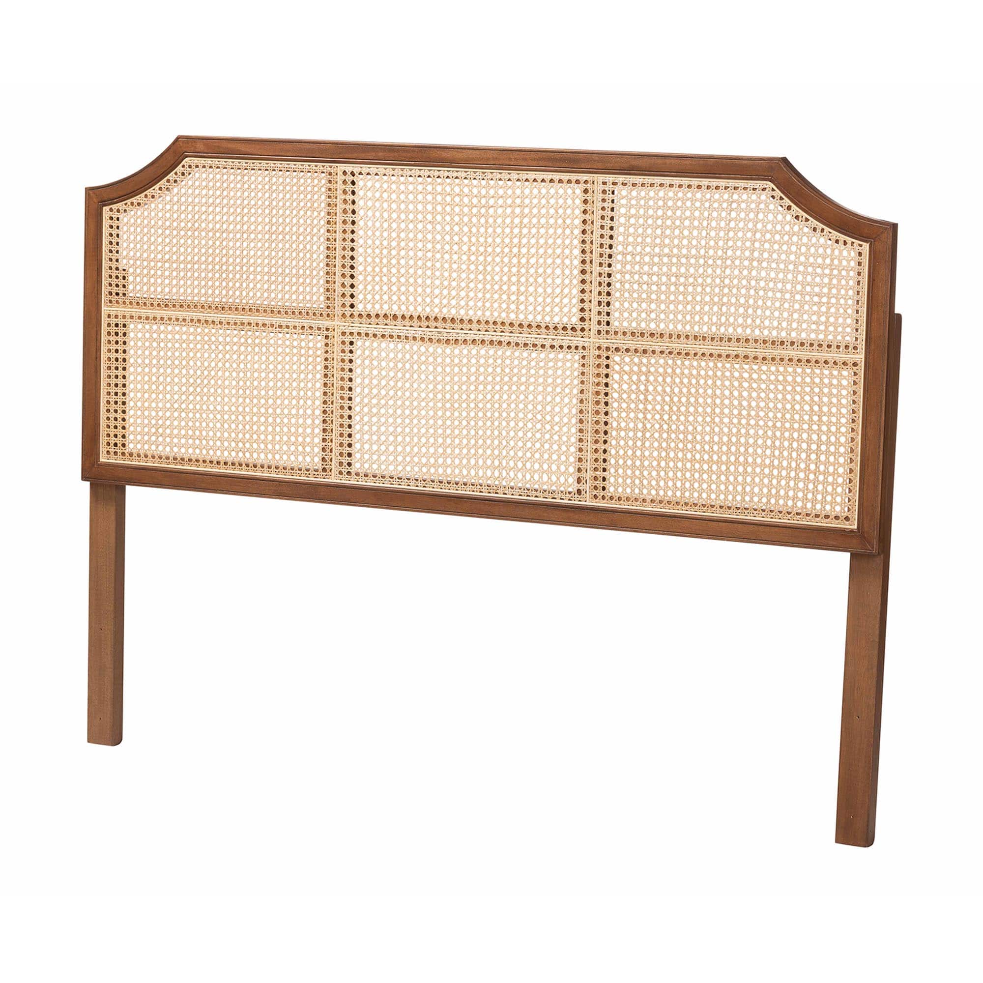 Baxton Studio - Hermine Bamboo Woven Headboard - Solid Wood Bed Backrest Panel with Curved Top, Boho Coastal Bed Accent, Queen Size - Walnut Brown/Natural price history on PriceWatchPro